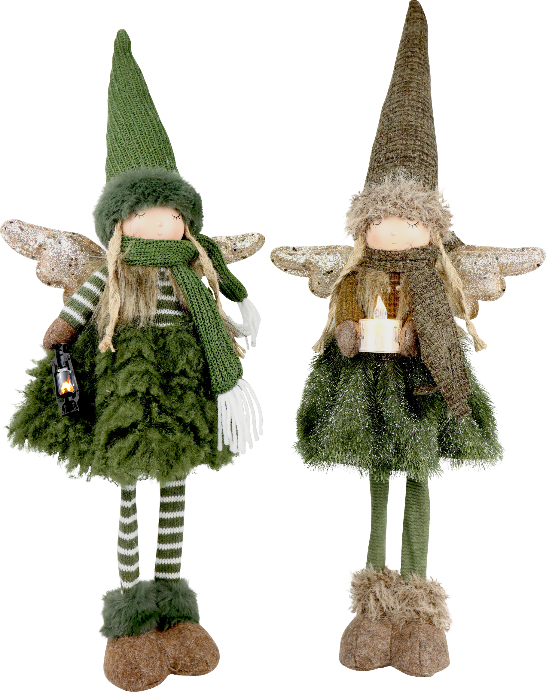 9080 LED-ENGEL RUSTIC GLOW  S/2