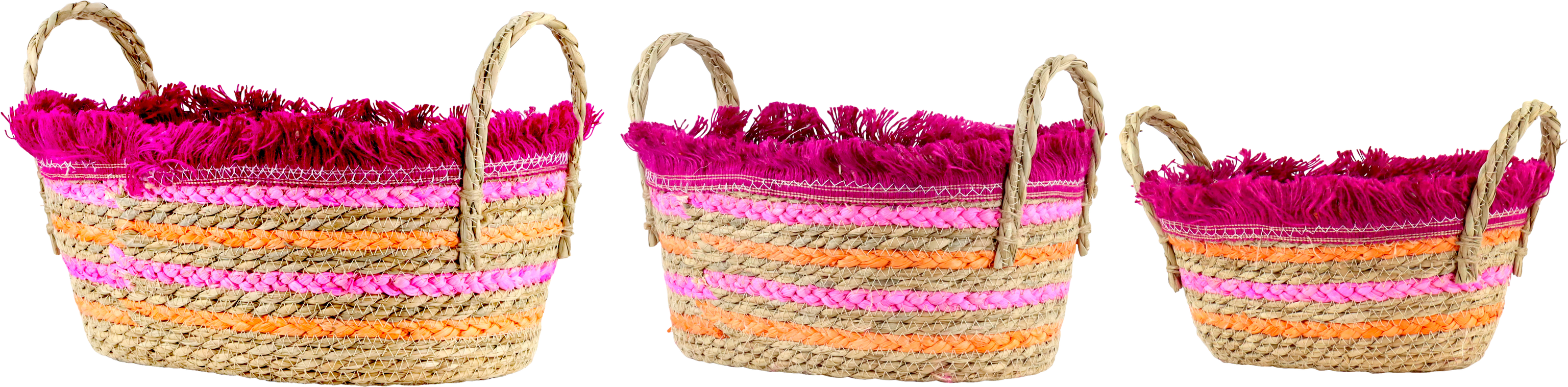 9122 CESTAS OVALES ZAHARA STRIPES  S/3