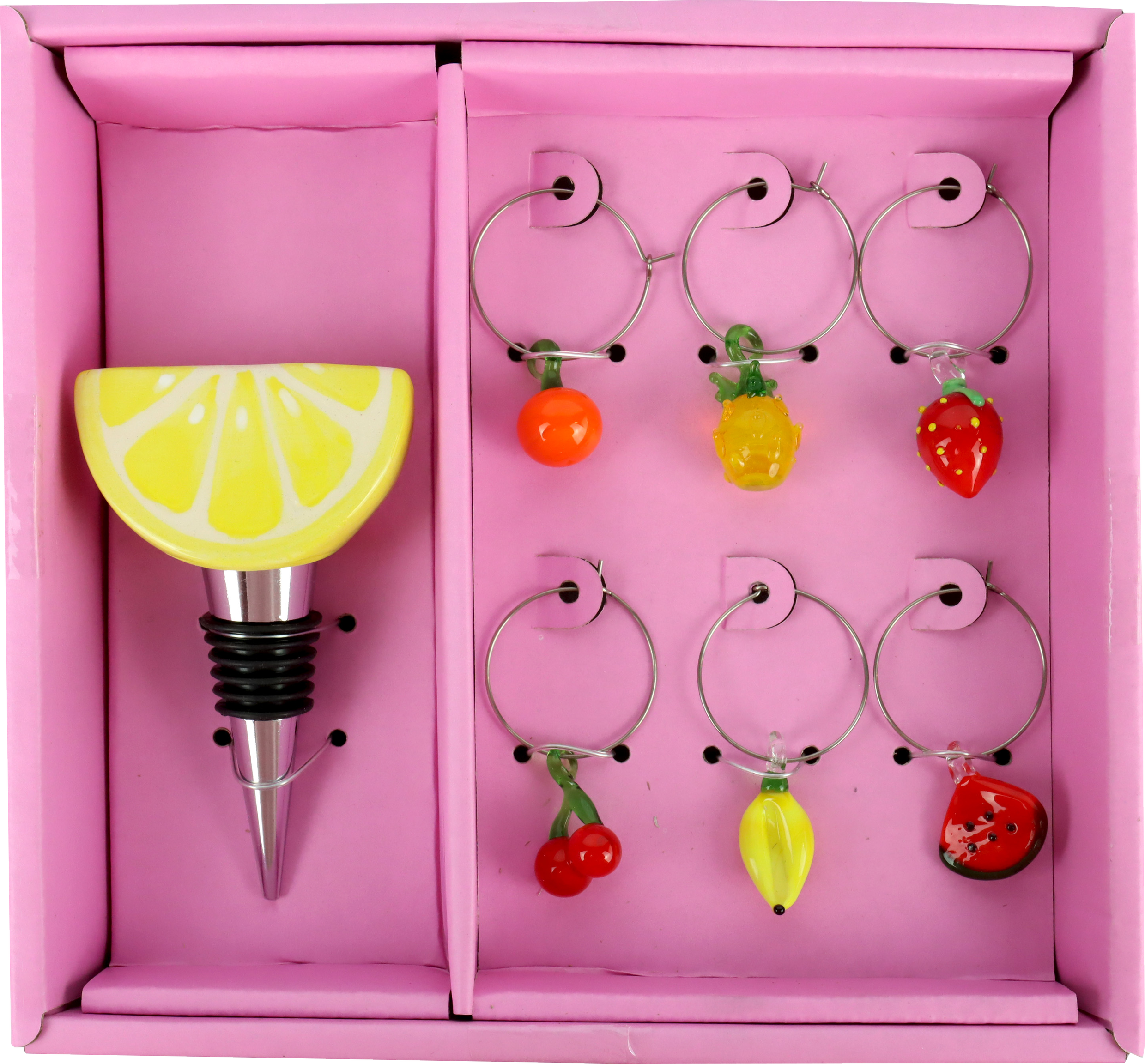 9128 FLASCHENSTOPPERSET FRUITS  S/7