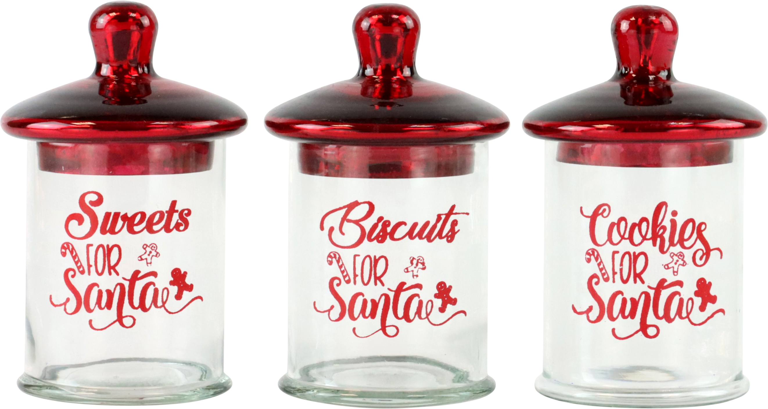 9835 TARROS VIDRIO SANTA'S SWEETS  S/3