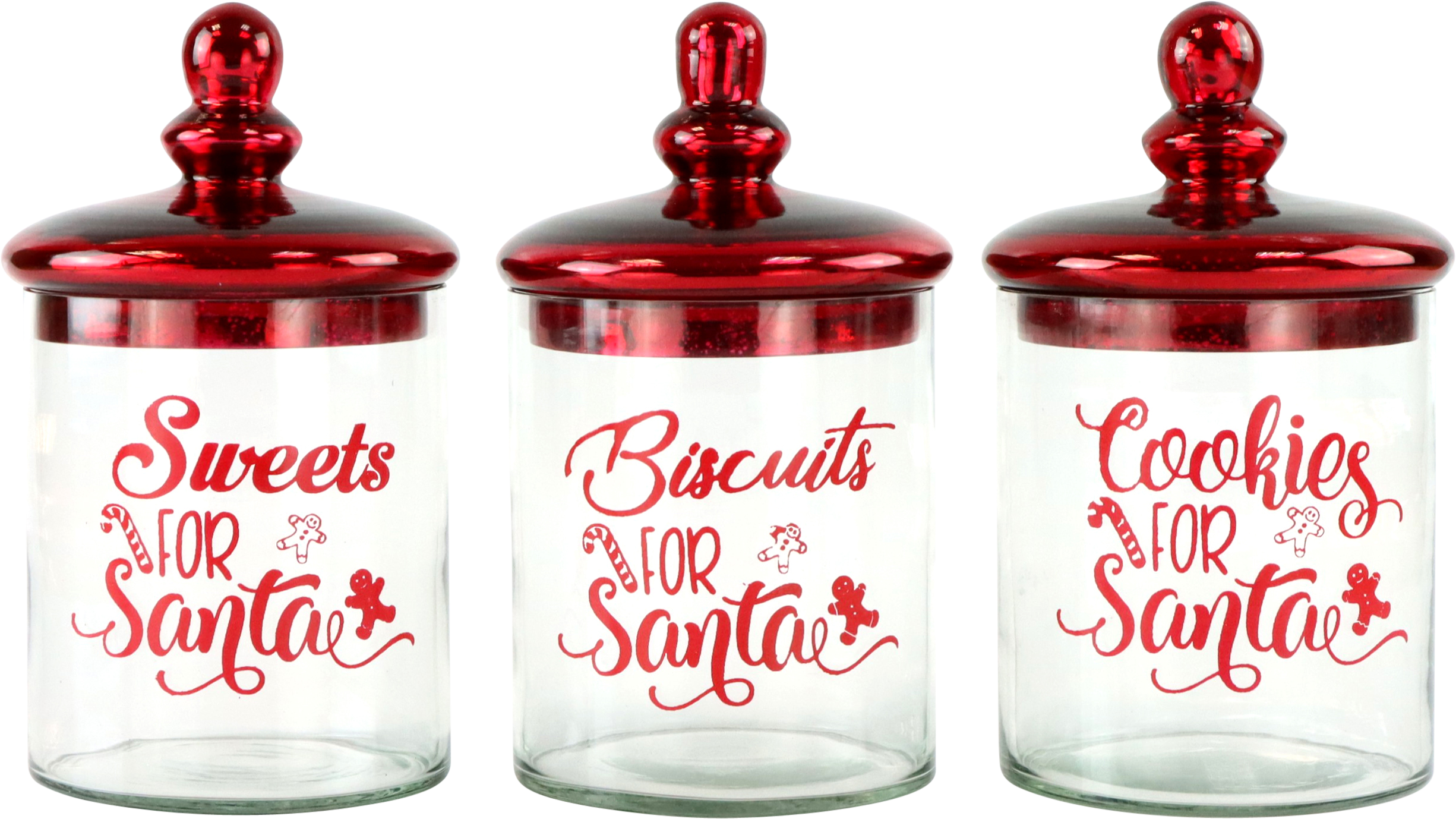 9836 TARROS VIDRIO SANTA'S SWEETS  S/3